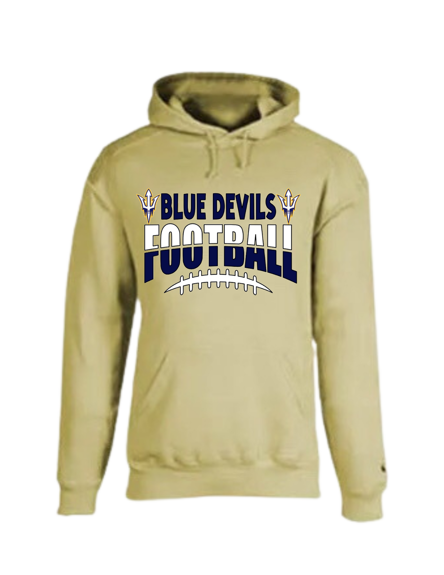 Blue Devil Football Hoodie Gold